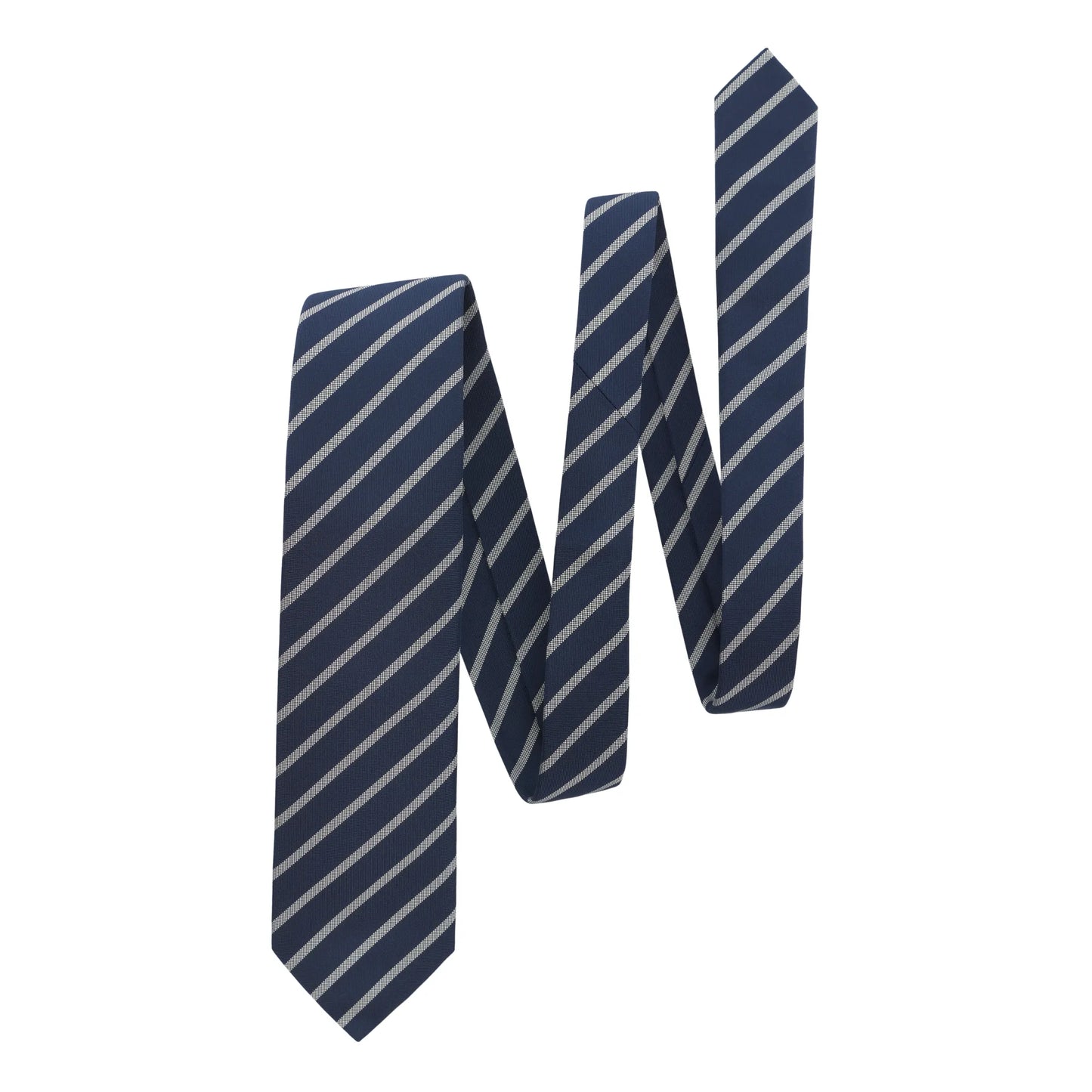 Regimental Woven Silk Silver and Blue Tie