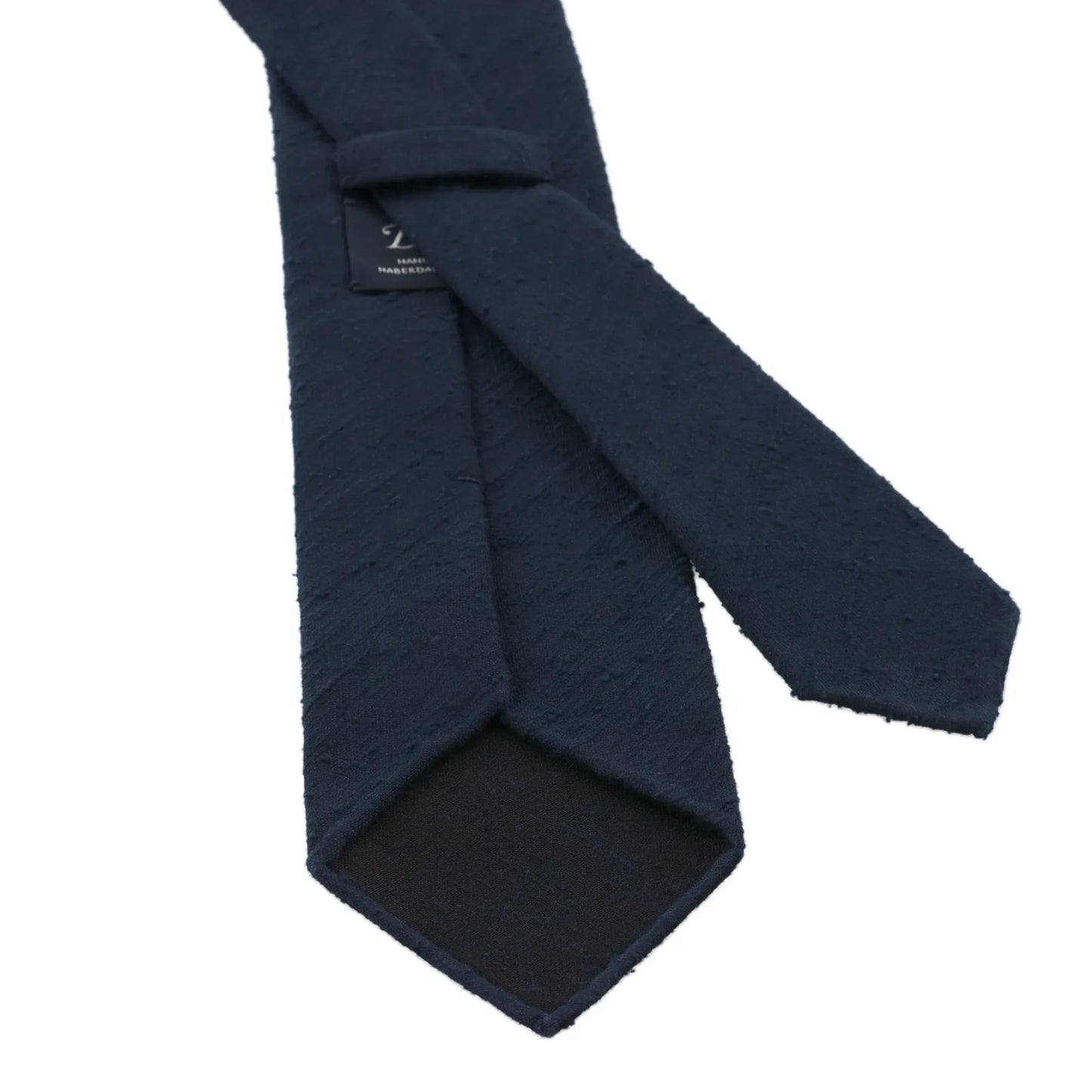 Shantung Handrolled Silk Tie in Solid Blue
