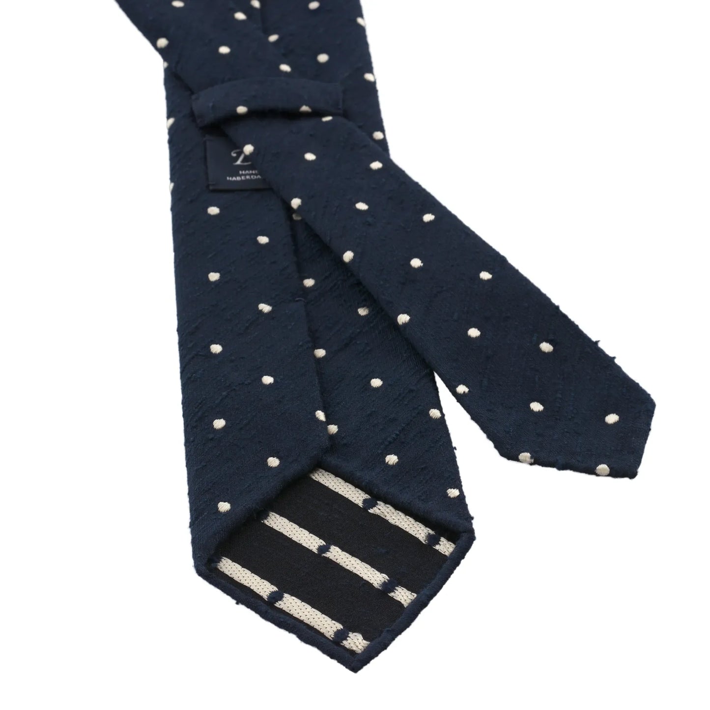 Polka Dot Shantung Handrolled Blue Tie