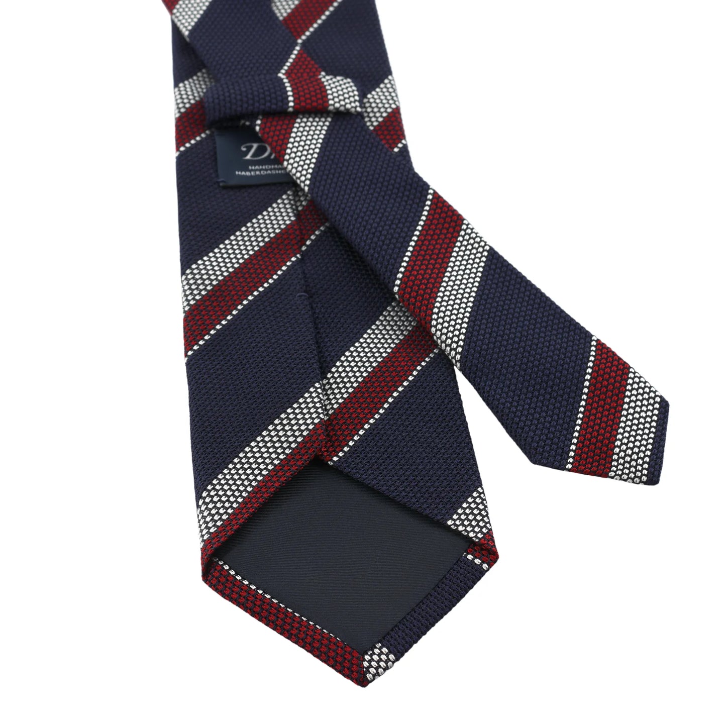 Regimental Grenadine Tie in Navy, Red and White