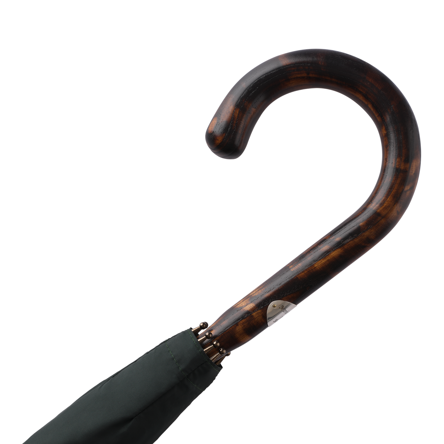 Tiger Hickory Wood-Handle Umbrella in Green