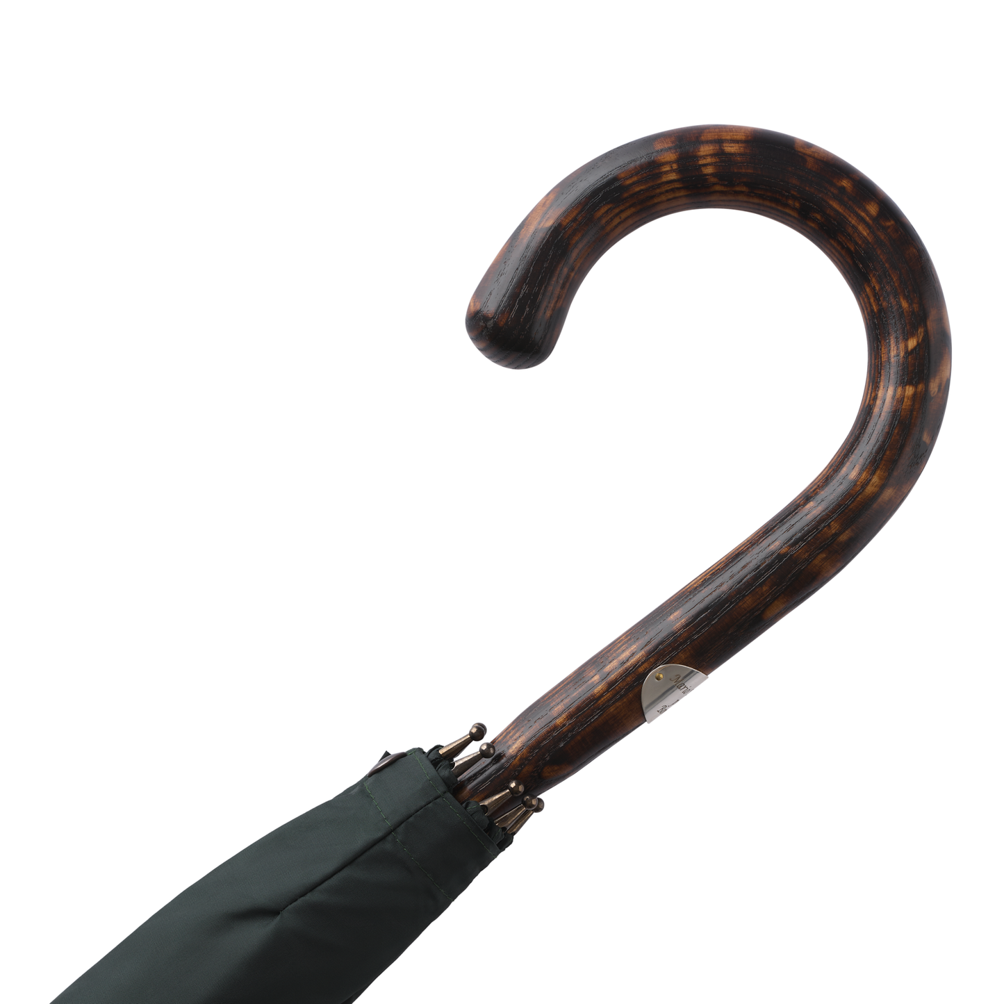 Tiger Hickory Wood-Handle Umbrella in Green
