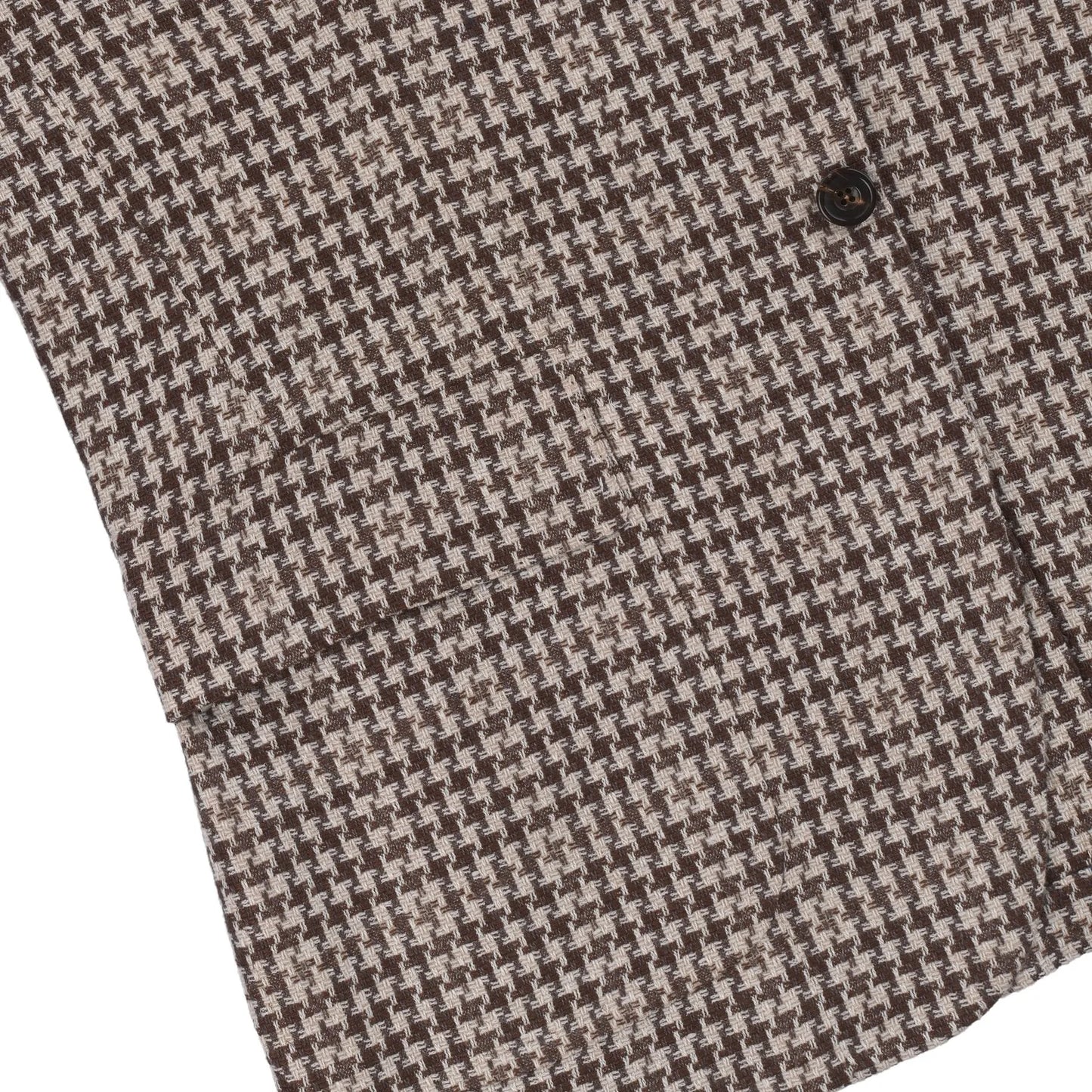 Single-Breasted Houndstooth Linen and Cashmere-Blend Jacket in Brown