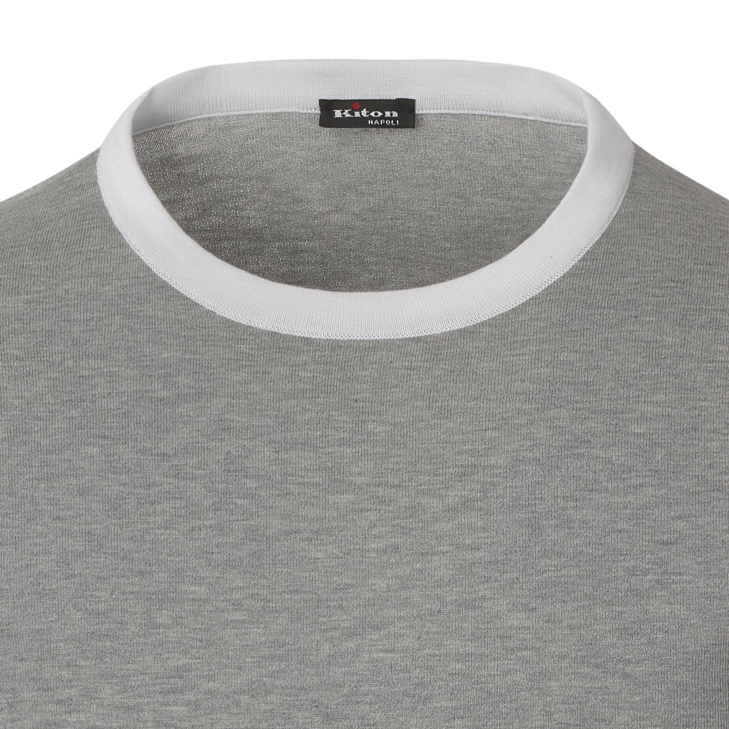 Kiton Jersey-Cotton Crew-Neck Sweater in Grey - SARTALE