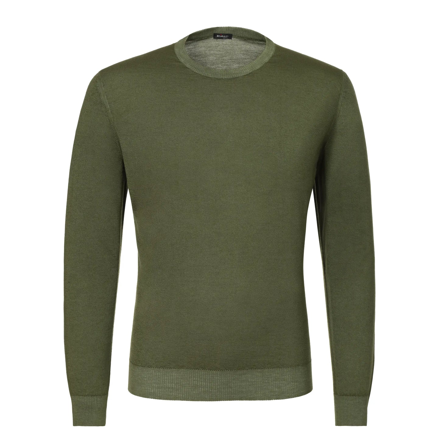Cashmere-Silk Pullover in Seaweed Green