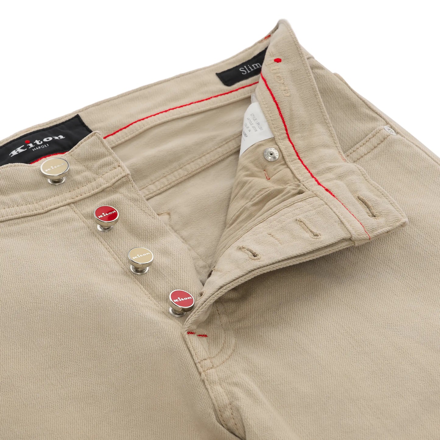 Slim-Fit Five-Pocket Jeans in Beige