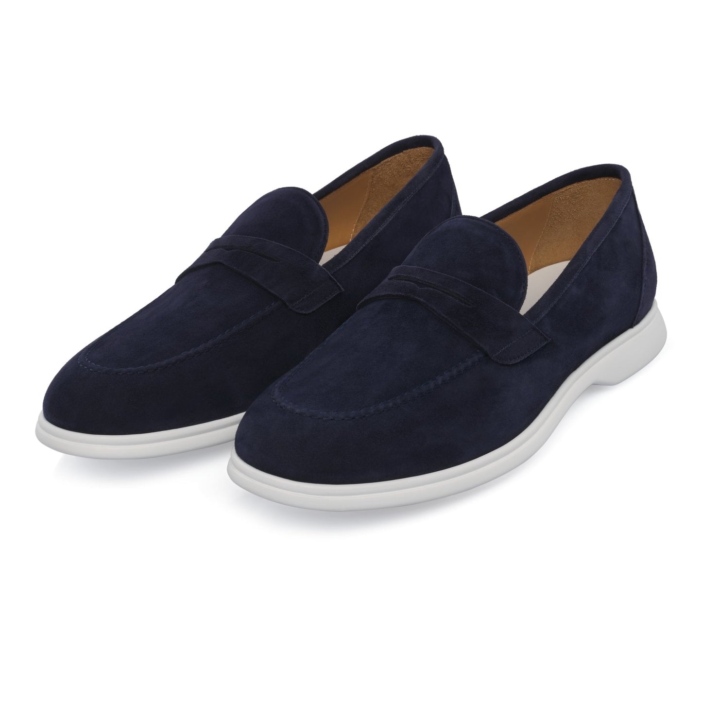 Kiton Suede Penny Loafer in Blue - SARTALE
