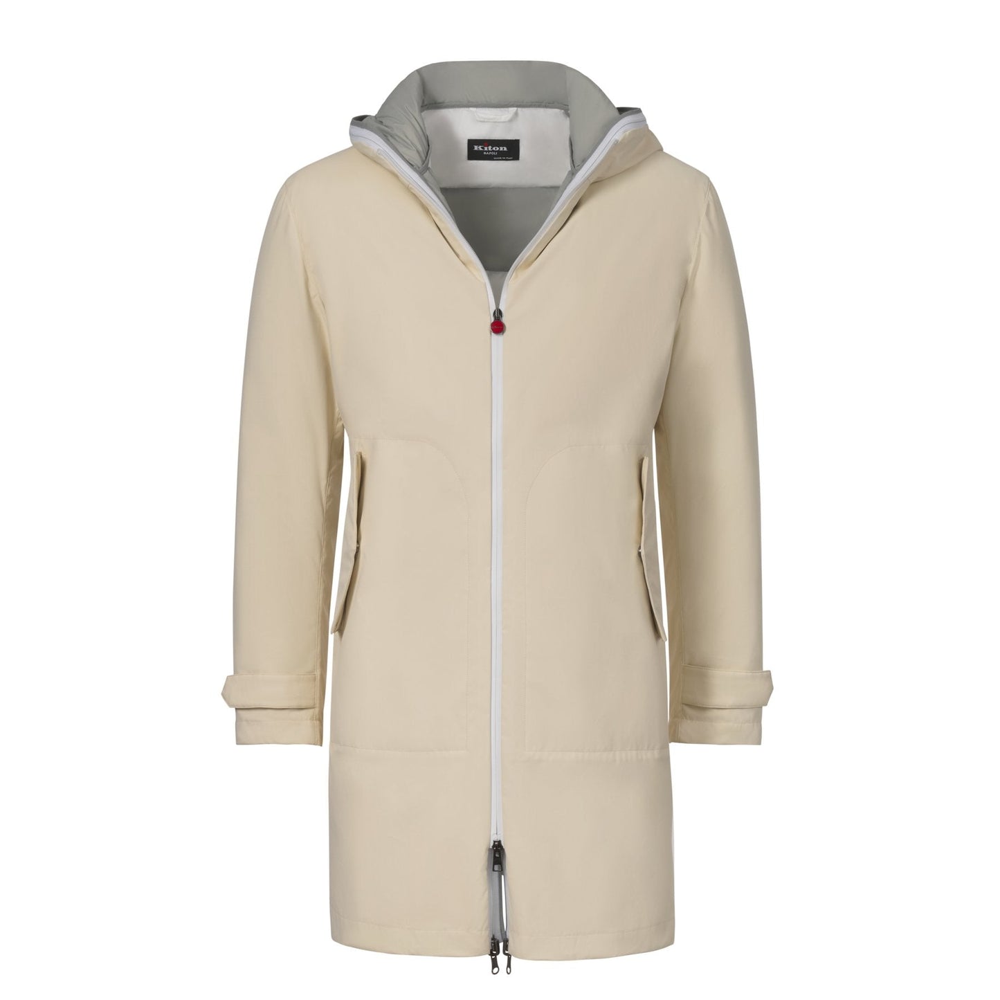 Kiton Padded Hooded Parka in Creme - SARTALE