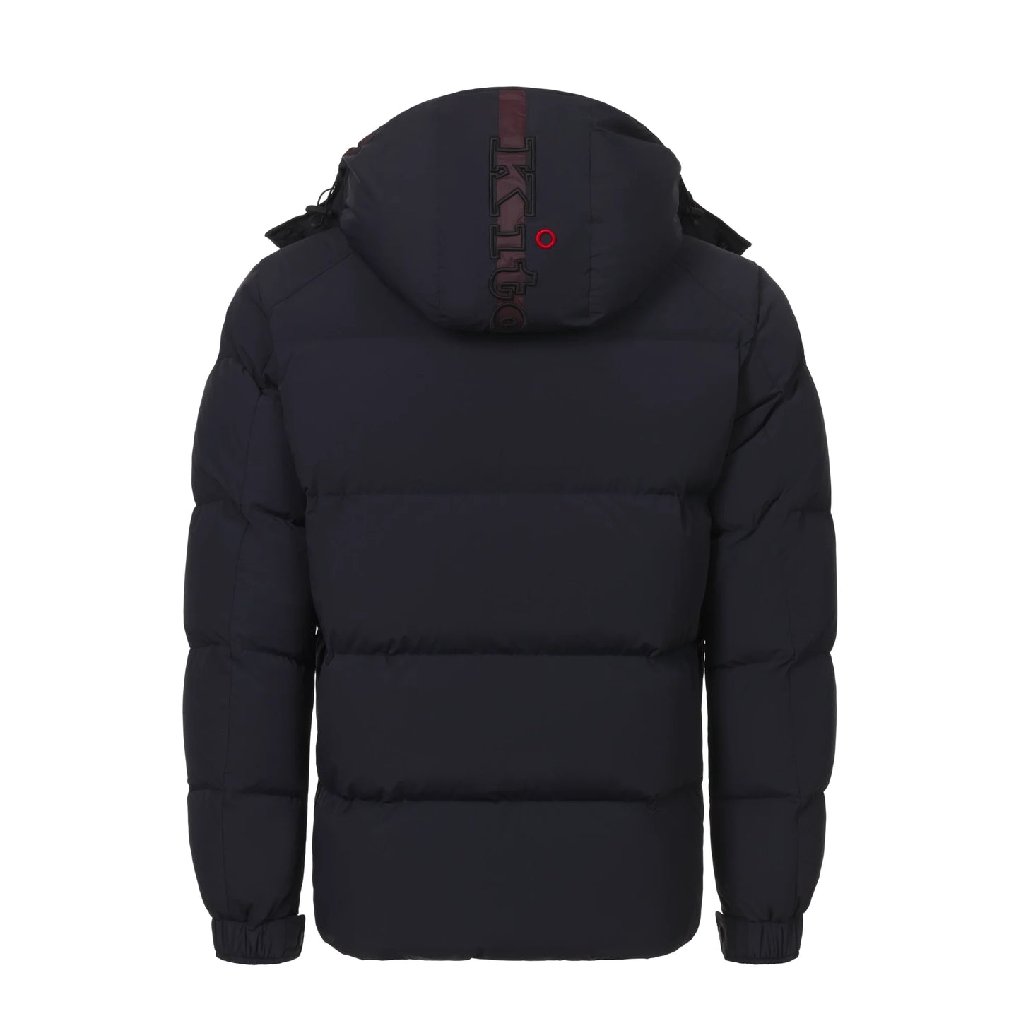 Hooded Down Jacket in Dark Blue and Purple