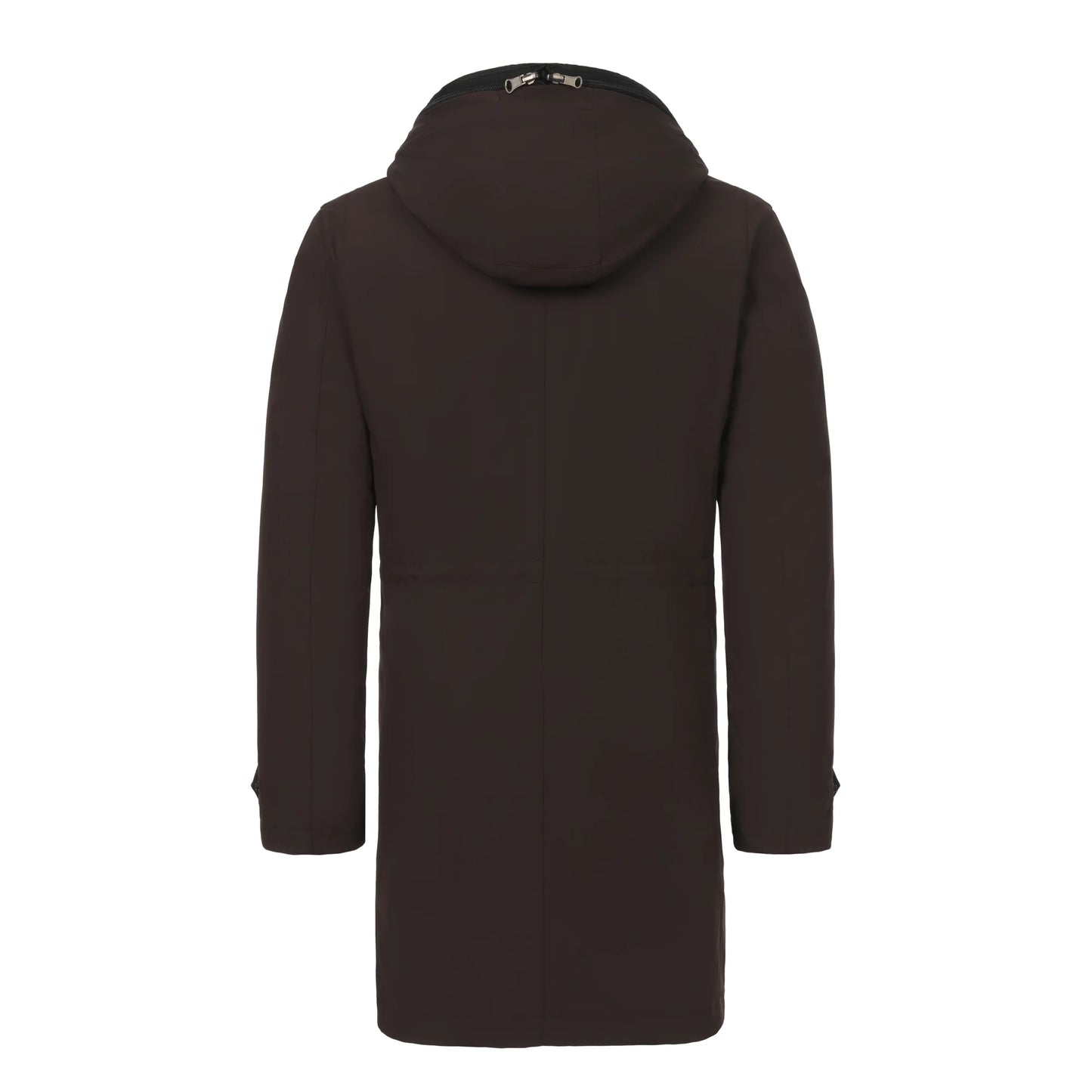 Hooded Hybrid Coat in Brown
