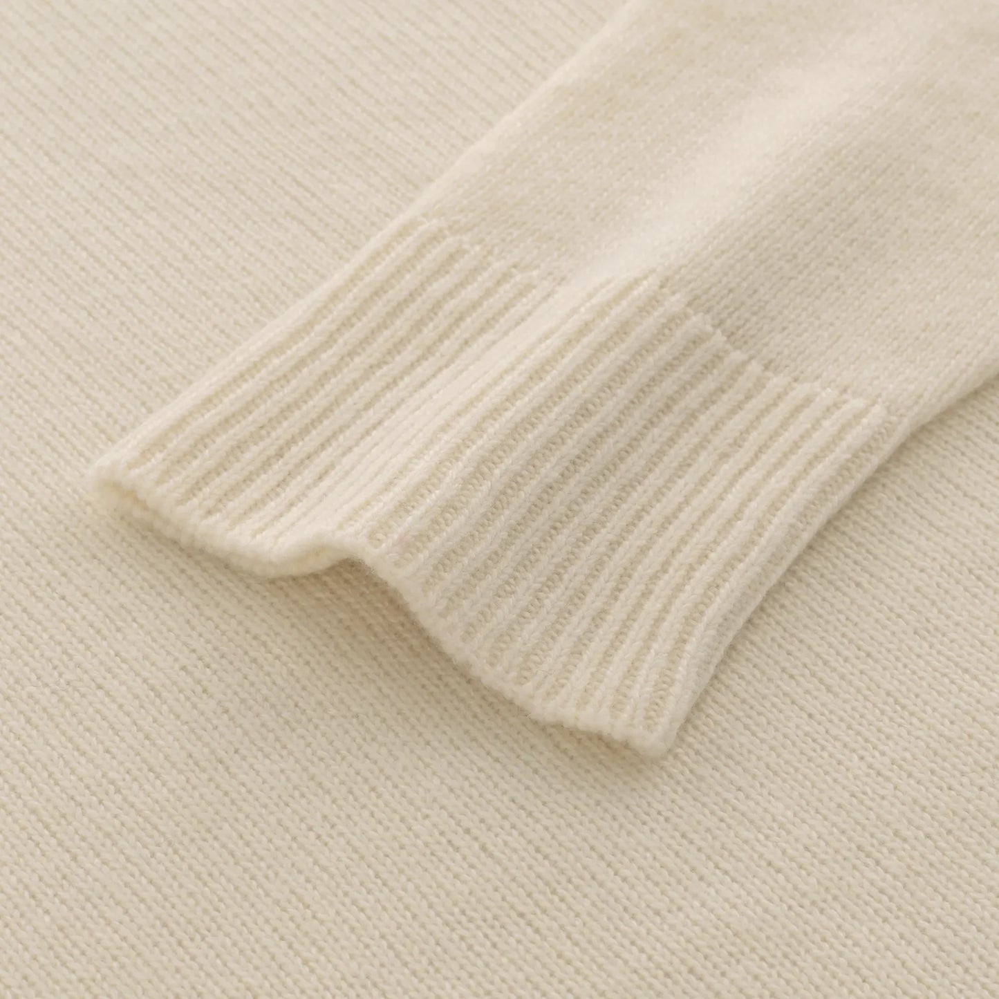 Knitted Cashmere Cream White Sweater