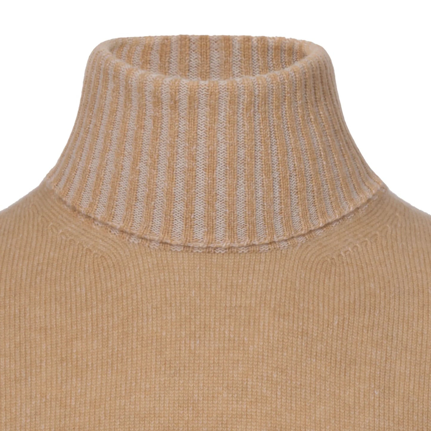 Turtleneck Cashmere Sweater in Sand Brown