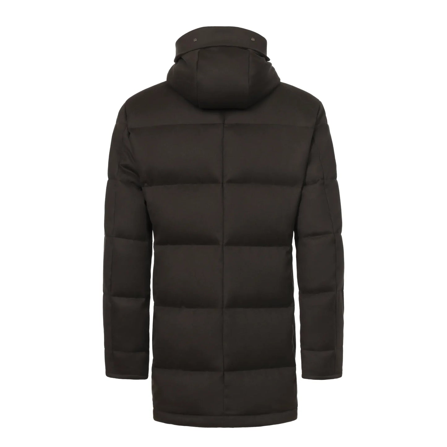 Raccoon Cashmere Parka Jacket in Greenish Brown