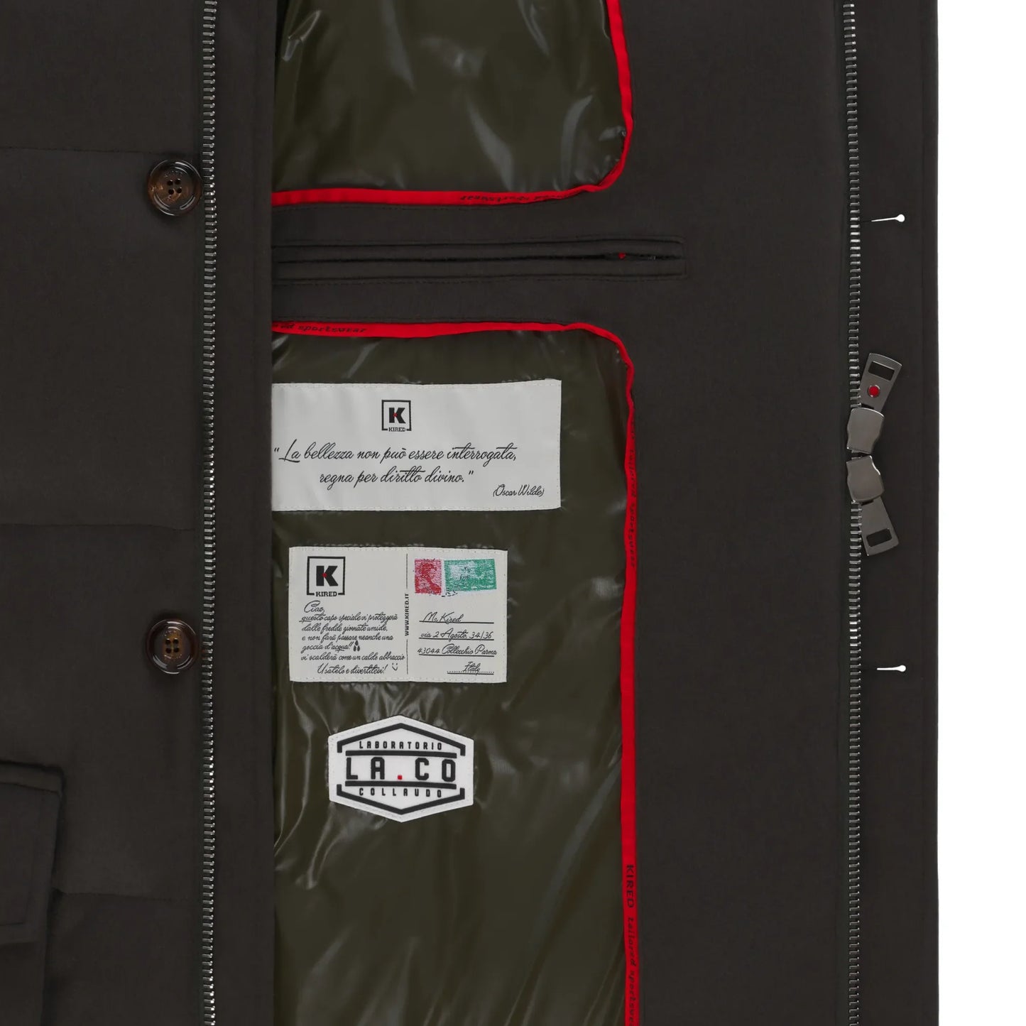 Raccoon Cashmere Parka Jacket in Greenish Brown