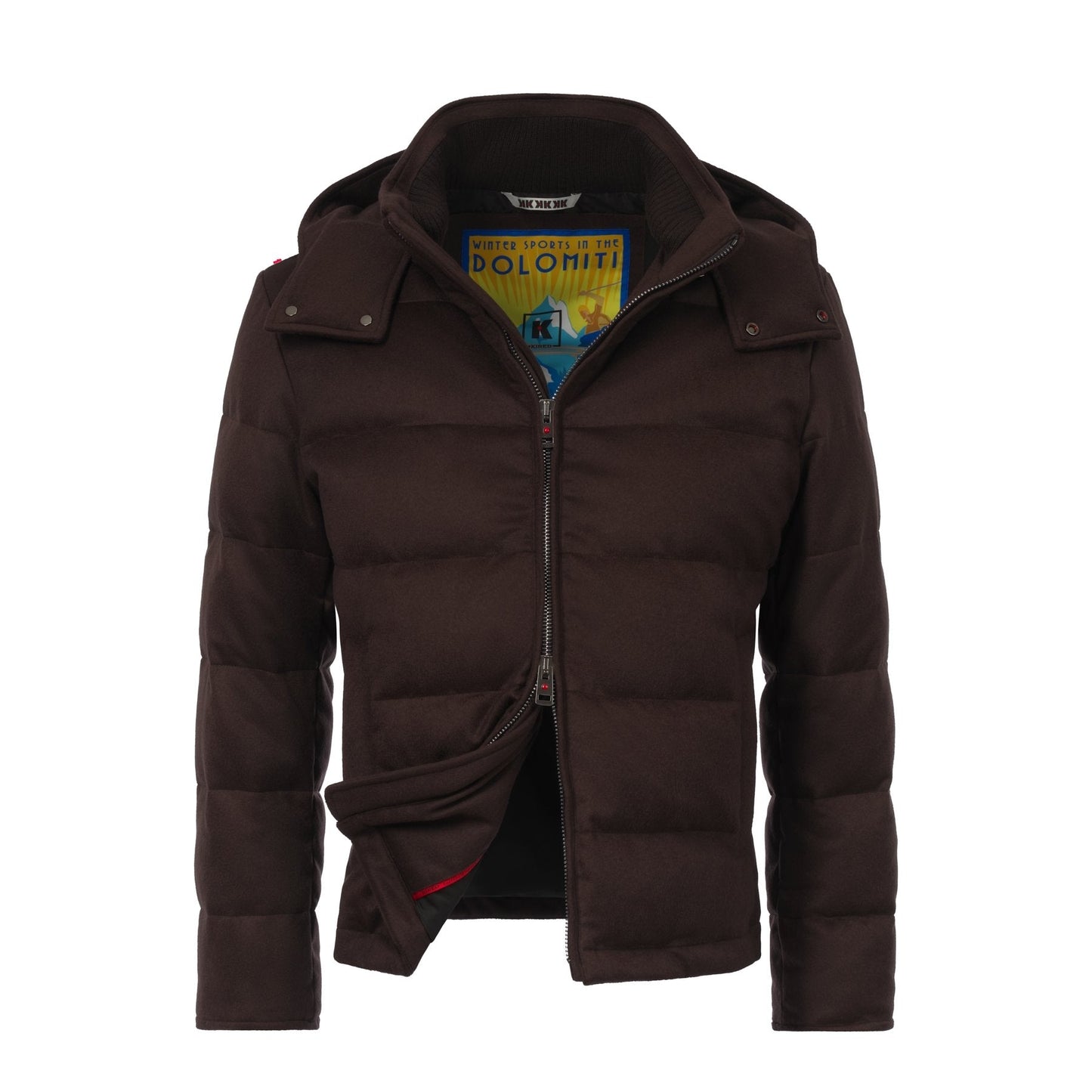 Kired Quilled Shell Cashmere Hooded Down Jacket - SARTALE