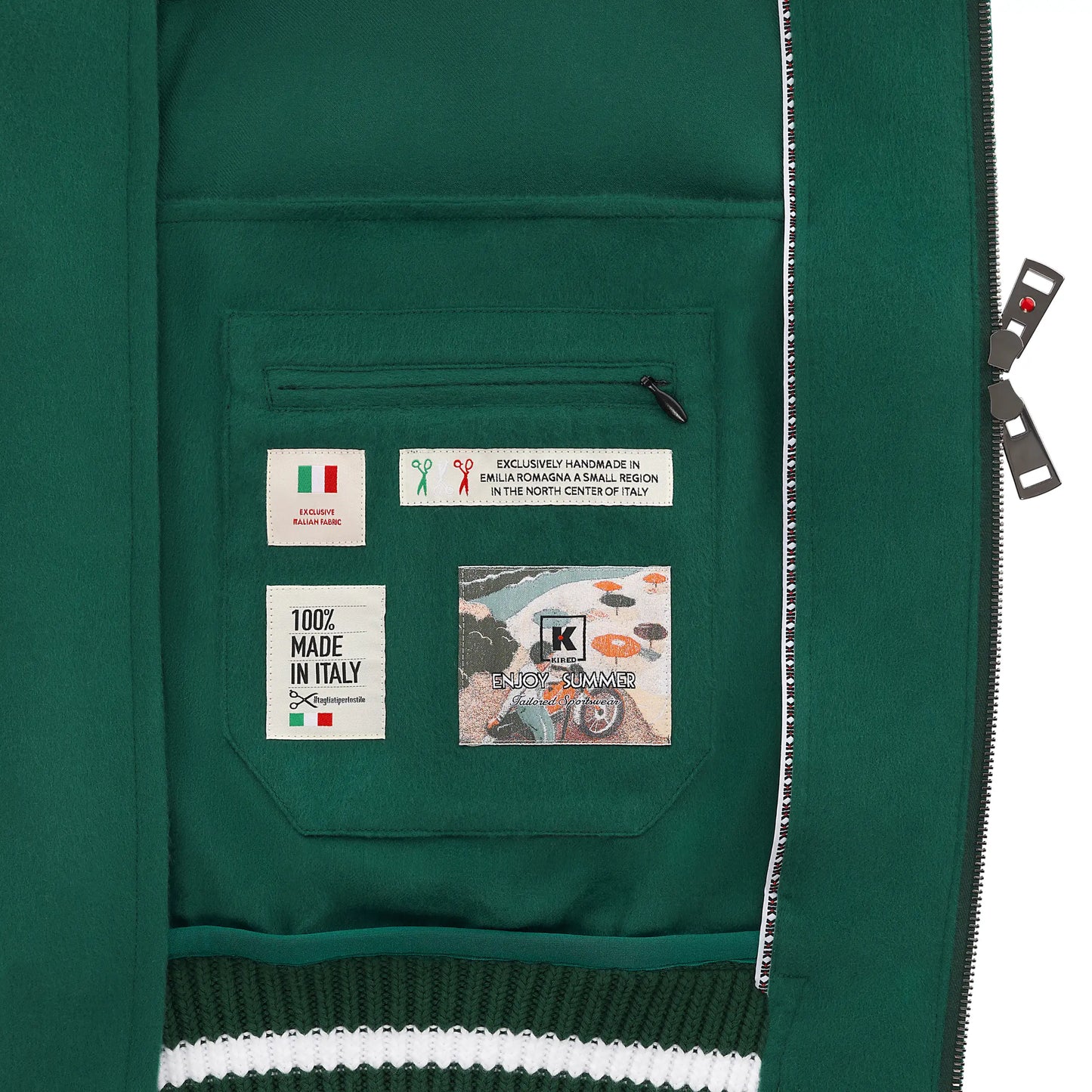 Cashmere Bomber Jacket in Pine Green