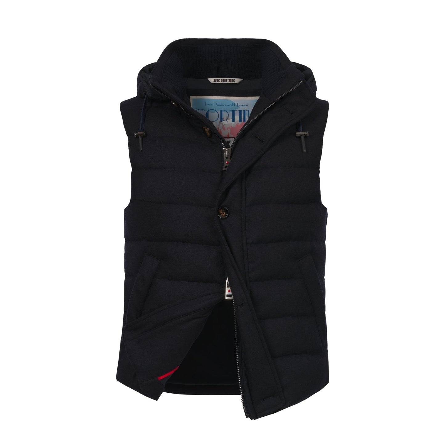 Kired Quilted Shell Hooded Down Vest in Dark Blue - SARTALE