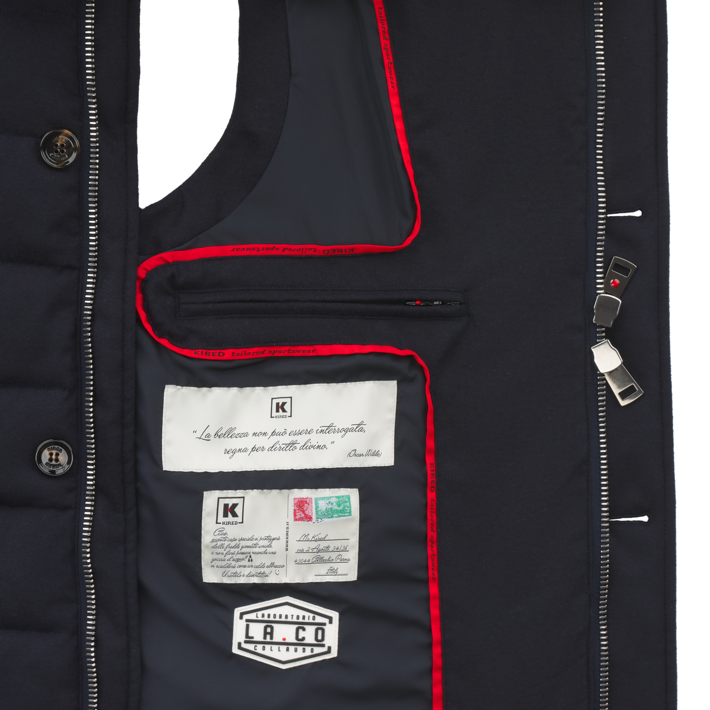 Kired Quilted Shell Hooded Down Vest in Dark Blue - SARTALE
