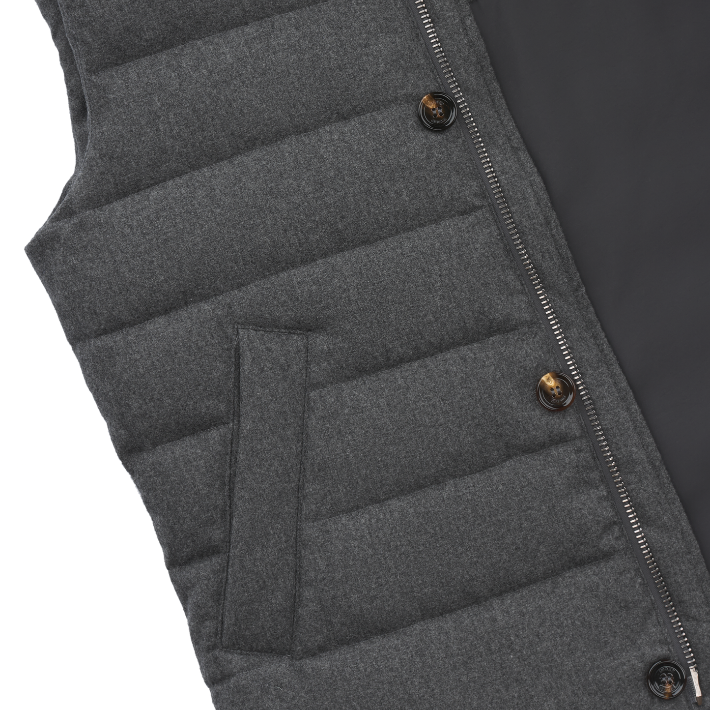Kired Quilted Shell Hooded Down Vest in Grey - SARTALE