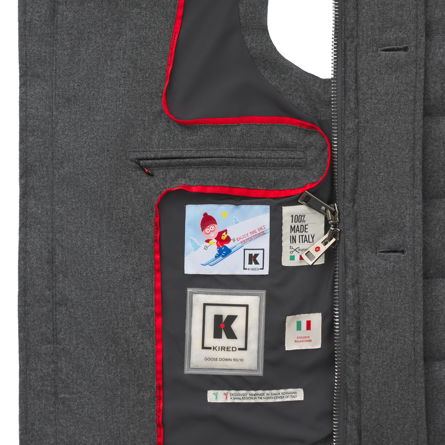 Kired Quilted Shell Hooded Down Vest in Grey - SARTALE