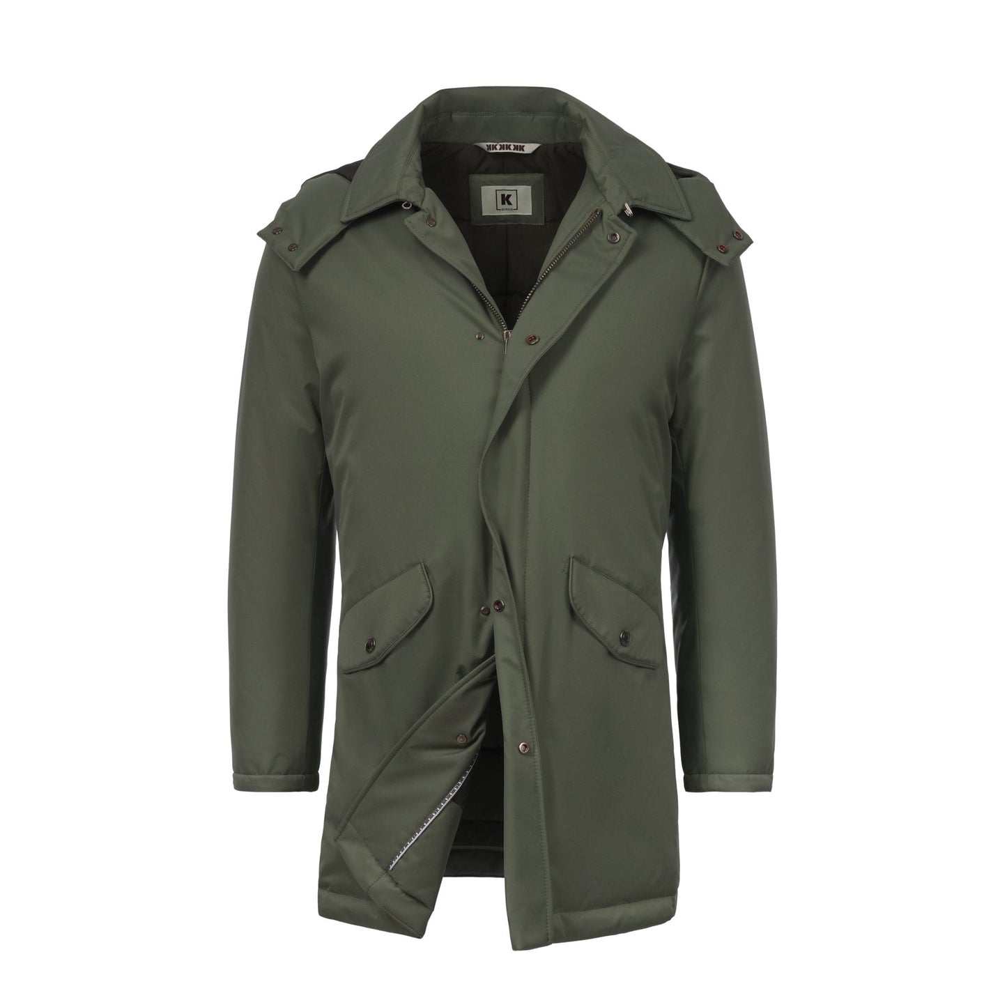 Kired Hooded Mackintosh Jacket in Olive Green - SARTALE