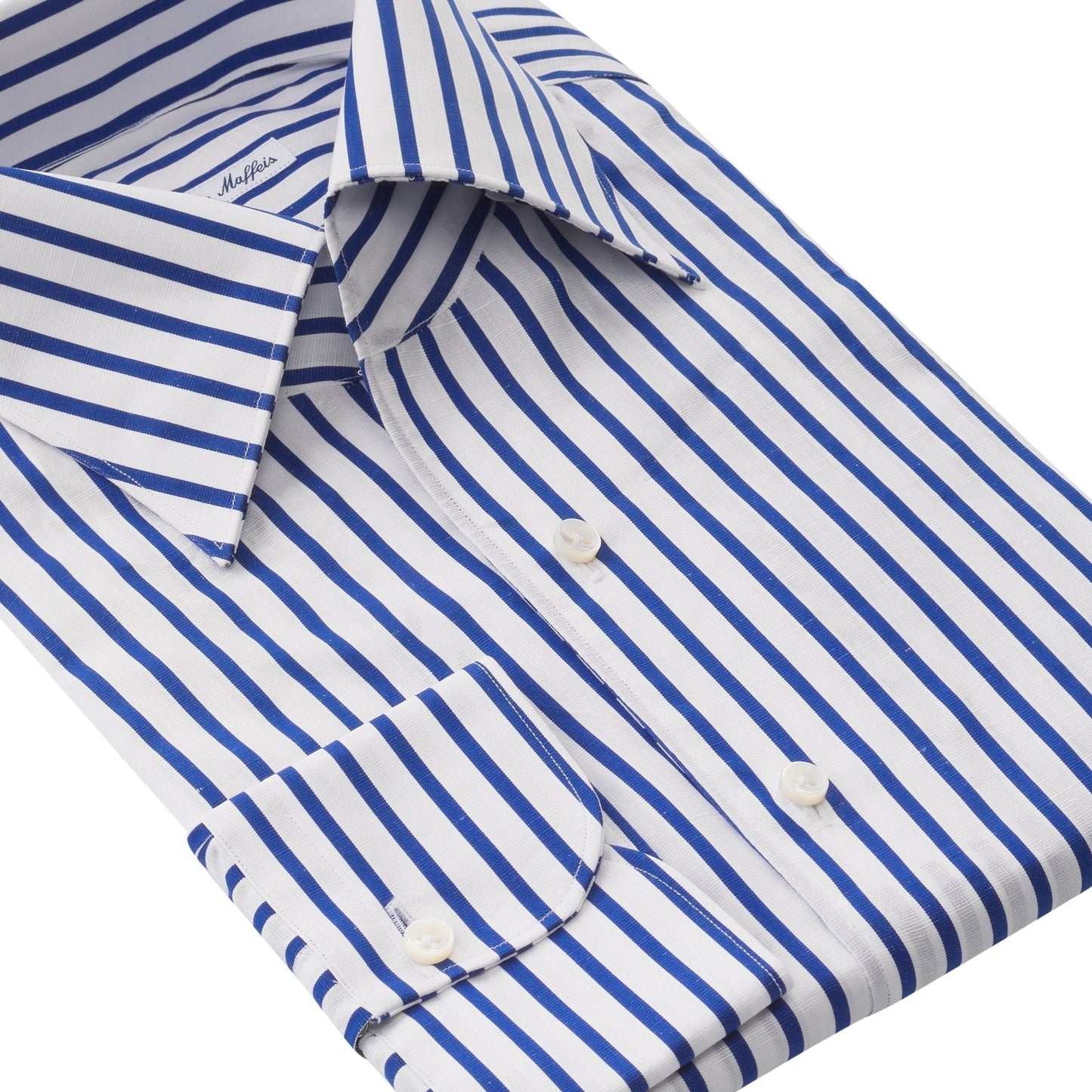 Emanuele Maffeis Cotton and Linen-Blend Striped Shirt with Open Collar - SARTALE