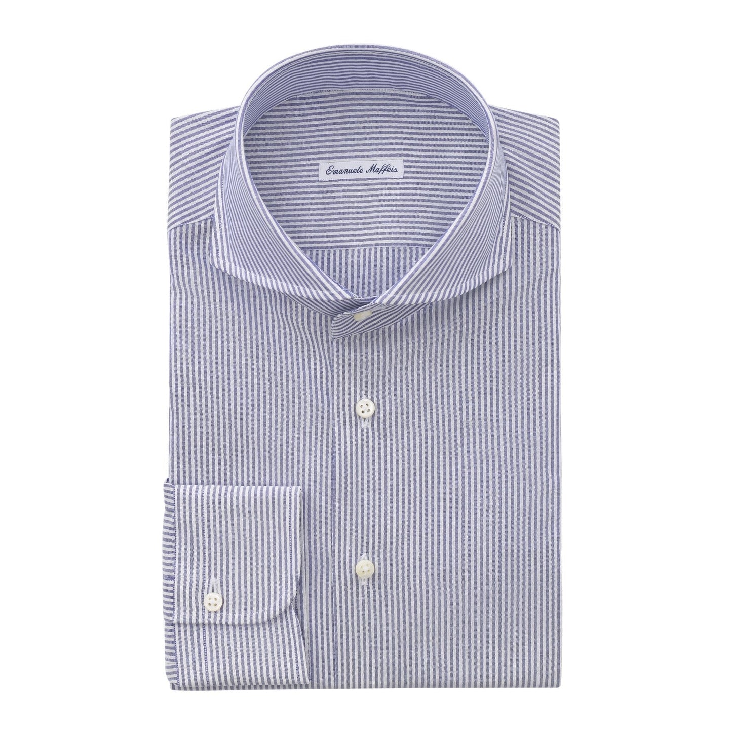 Emanuele Maffeis Striped Cotton Shirt in Light Blue - SARTALE