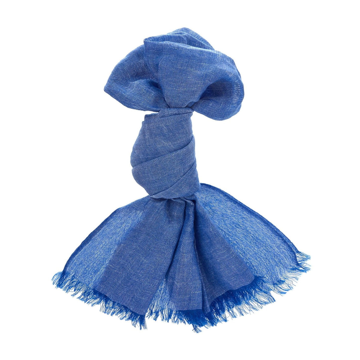 Cesare Attolini Fringed Linen and Cashmere-Blend Scarf in Blue - SARTALE