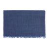 Schal aus einer Leinen-Kaschmir-Mischung mit Fransen in Blau