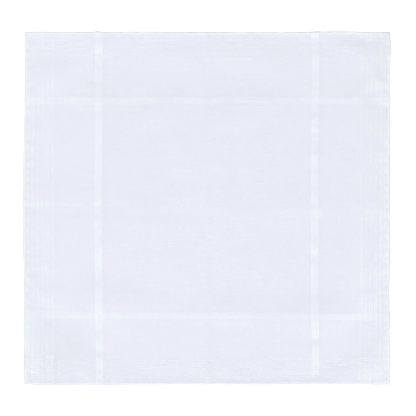 Striped Cotton Pocket Square in White