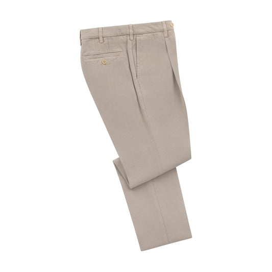 Rota Regular-Fit Cotton and Cashmere-Blend Pleated Trousers in Beige - SARTALE