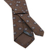 Embroidered Woven Silk Tie in Brown