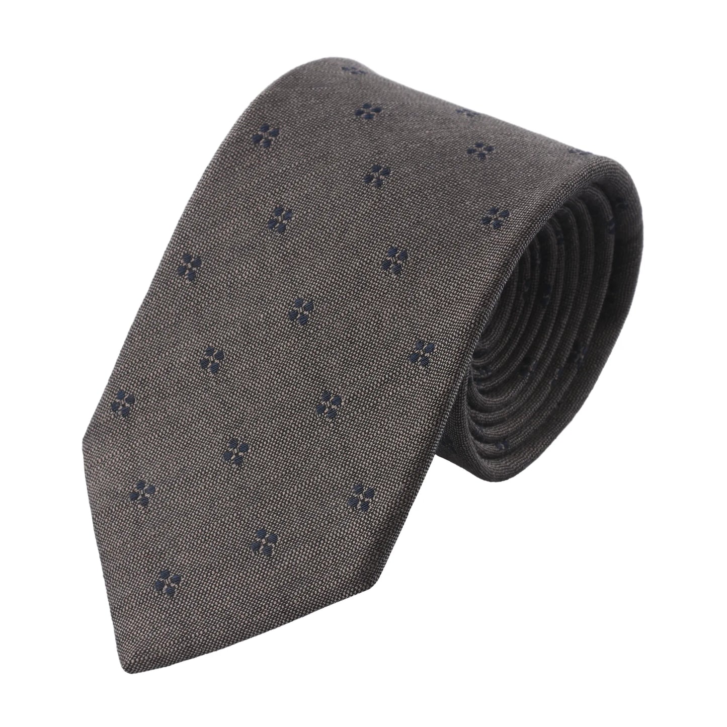 Jacquard Linen and Silk-Blend Tie in Brown