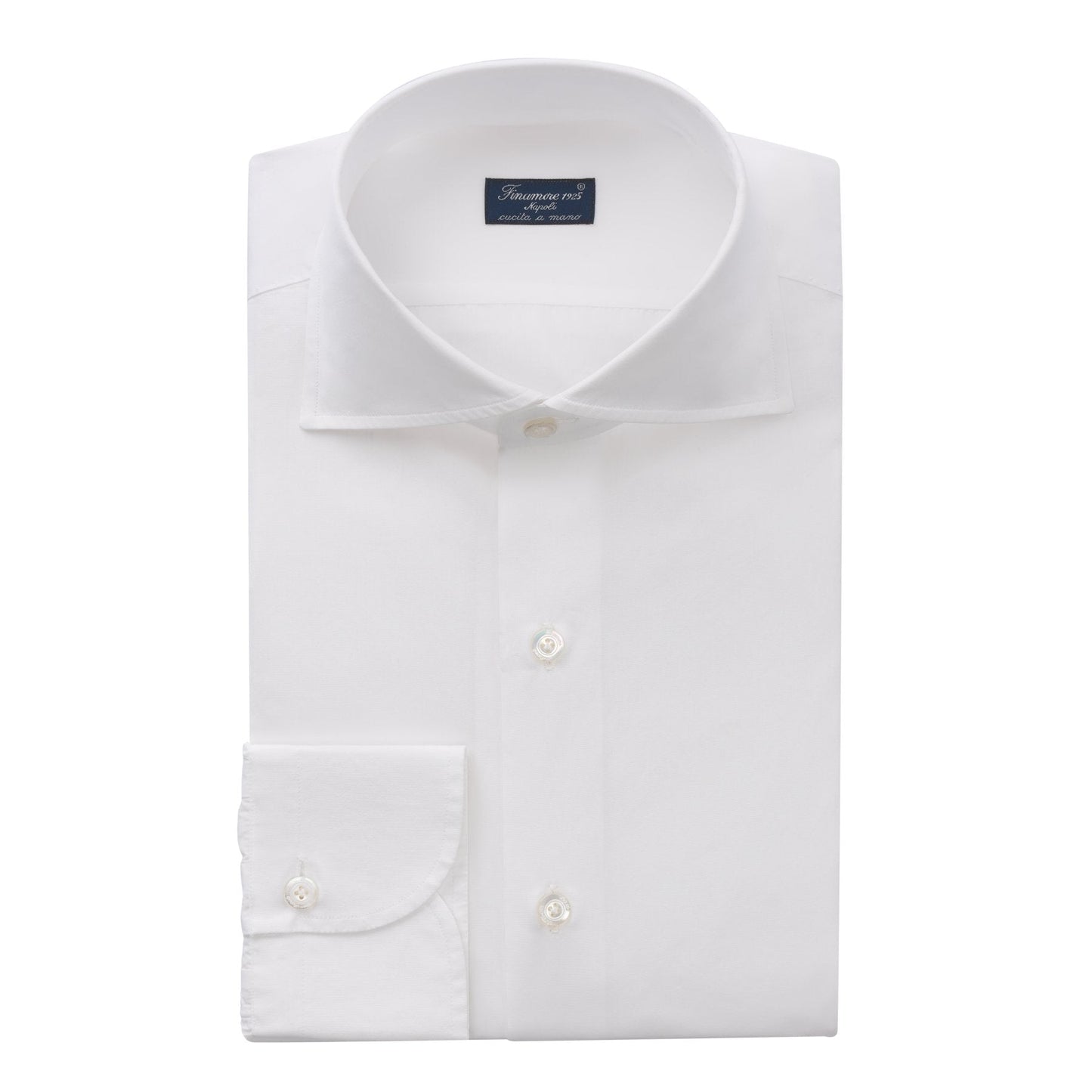 Finamore Cotton Dress Shirt in White - SARTALE