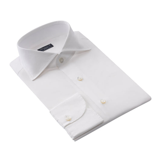 Finamore Cotton Dress Shirt in White - SARTALE
