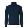 Luigi Borrelli Turtleneck Virgin Wool and Cashmere-Blend Sweater in Navy Blue - SARTALE