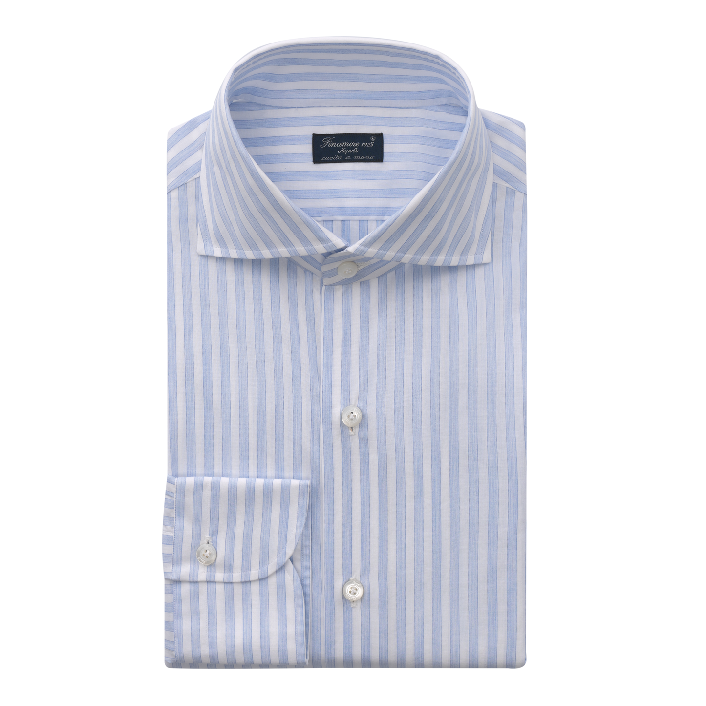Finamore Striped Classic Napoli Shirt in Light Blue - SARTALE