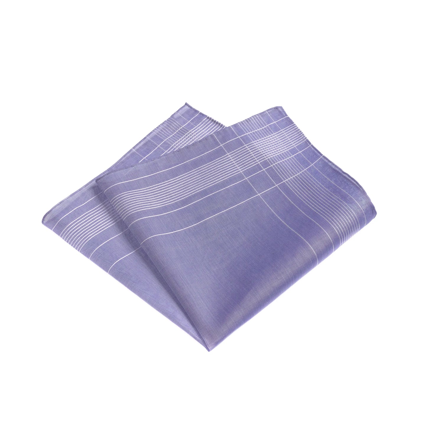 Striped Cotton Pocket Square in Purple