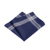 Striped Cotton Pocket Square in Dark Blue