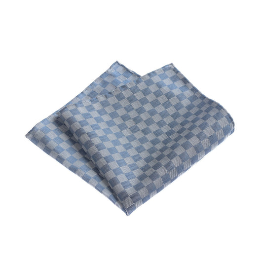 Simonnot Godard Checked Silk and Cotton-Blend Pocket Square in Blue - SARTALE