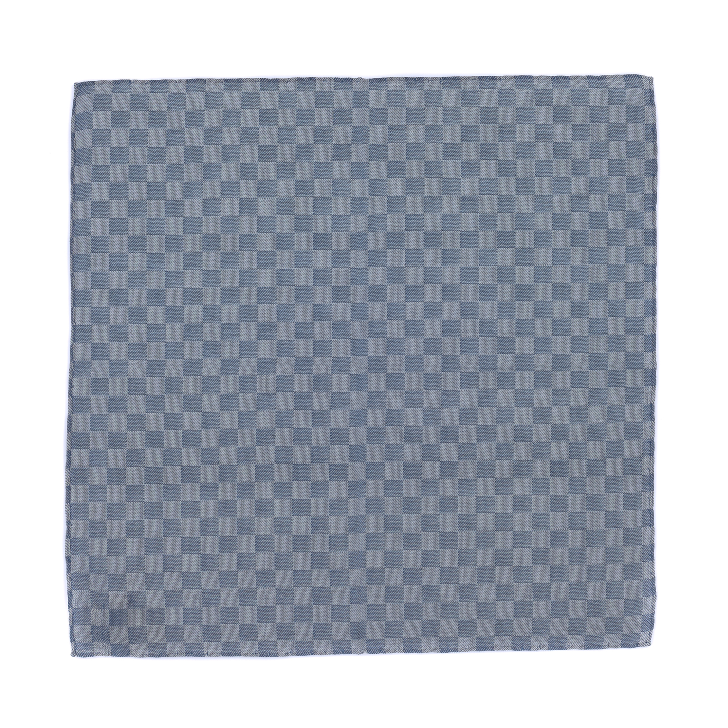 Checked Silk and Cotton-Blend Pocket Square in Blue