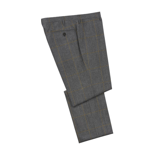 Rota Regular-Fit Glencheck Virgin Wool Trousers in Grey - SARTALE