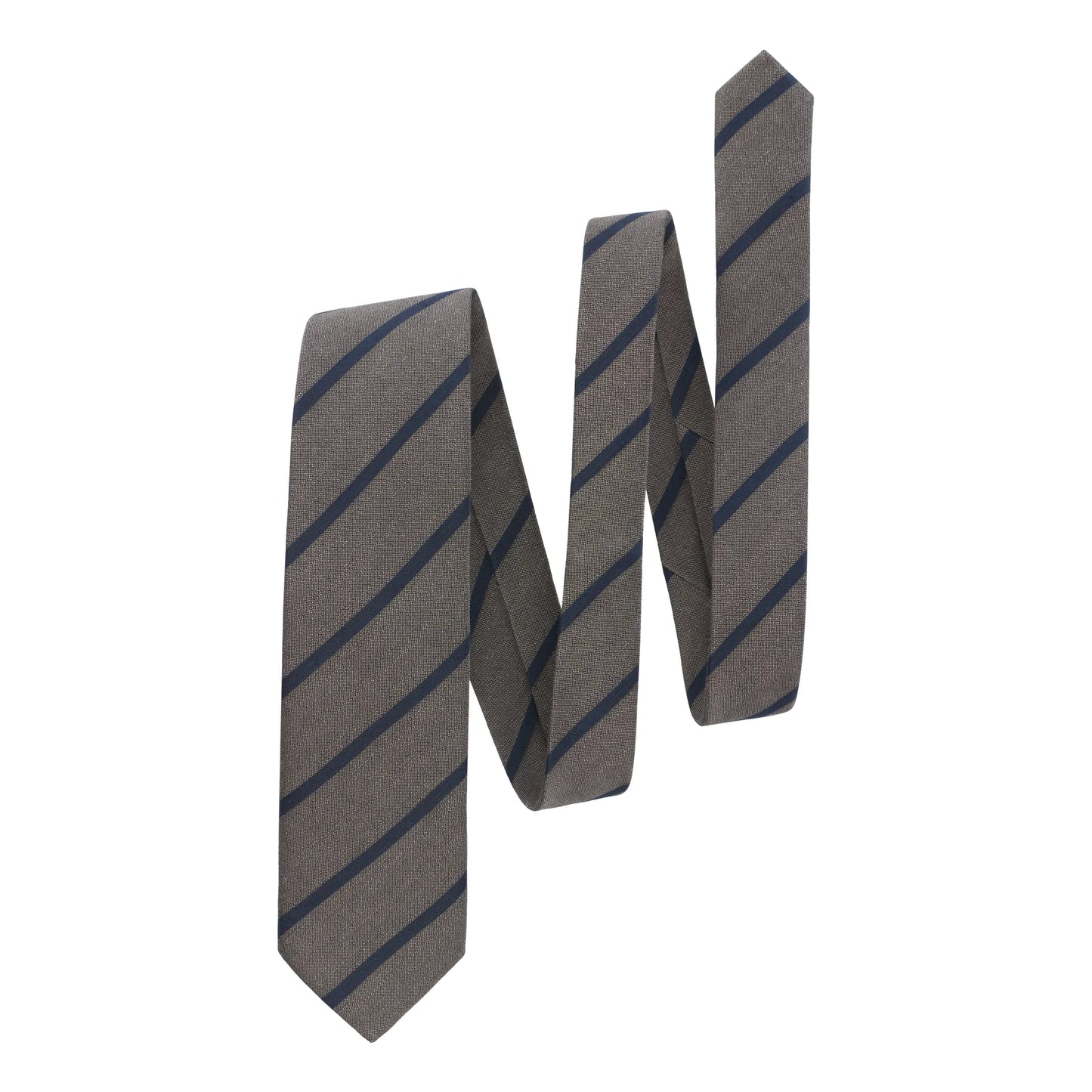 Regimental Jacquard Linen-Blend Tie in Brown