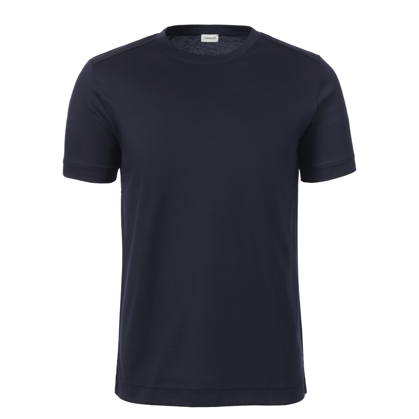 Baumwoll-T-Shirt mit Rundhalsausschnitt in Marineblau