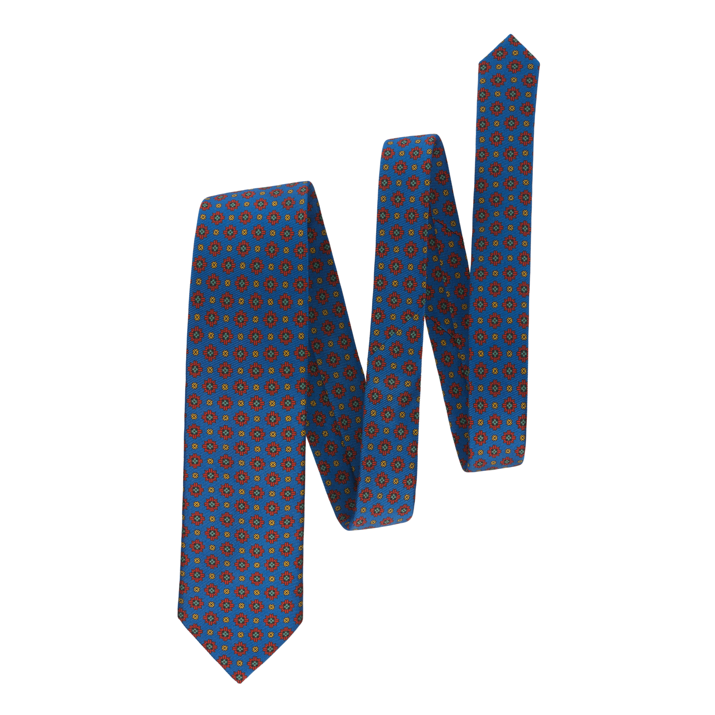 Woven Silk Printed Tie with Flower Design