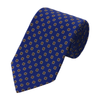 Woven Silk Lined Tie with Blue Flower Design