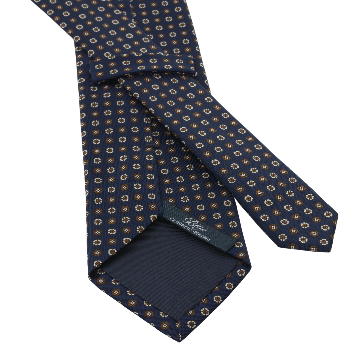 Blue Printed Silk Tie with Design