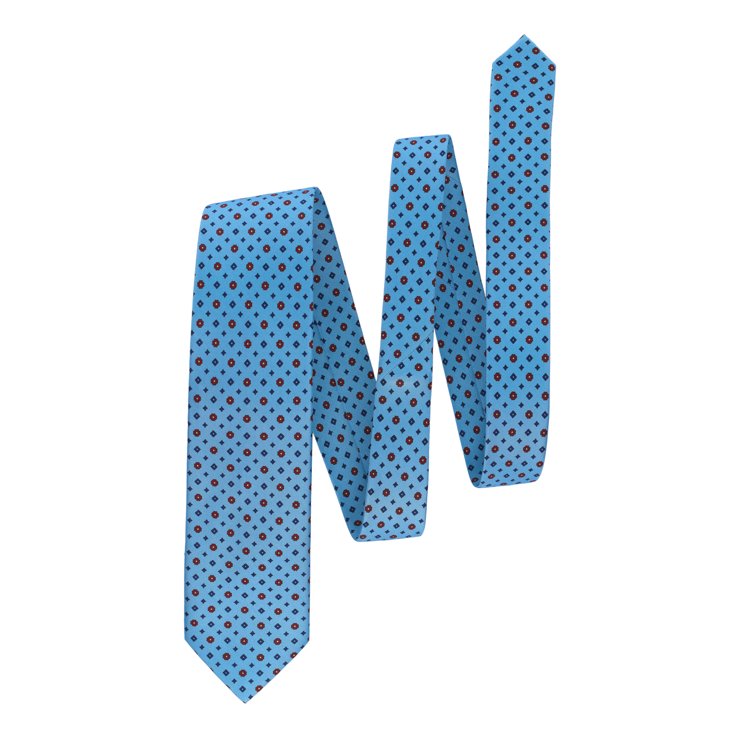 Sky Blue Printed Silk Tie