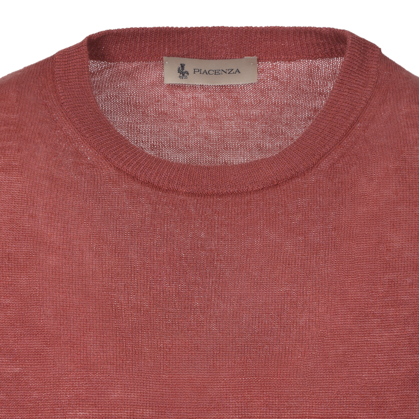 Rundhals-T-Shirt aus Leinen-Seidenmischung in Dusty Rose
