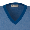 All-Over Monogram V-Neck Cotton Gilet in Blue